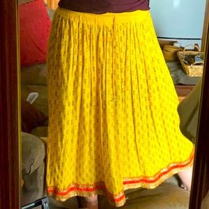 Yellow Embellished Hippy Skirt